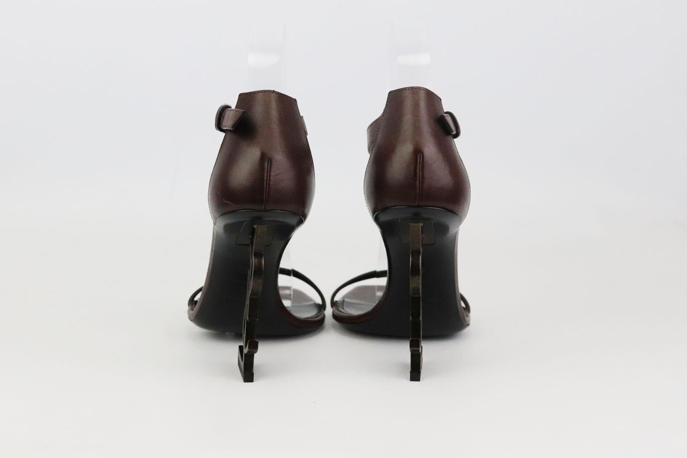 Black Saint Laurent Opyum Leather Sandals EU 38 UK 5 US 8 