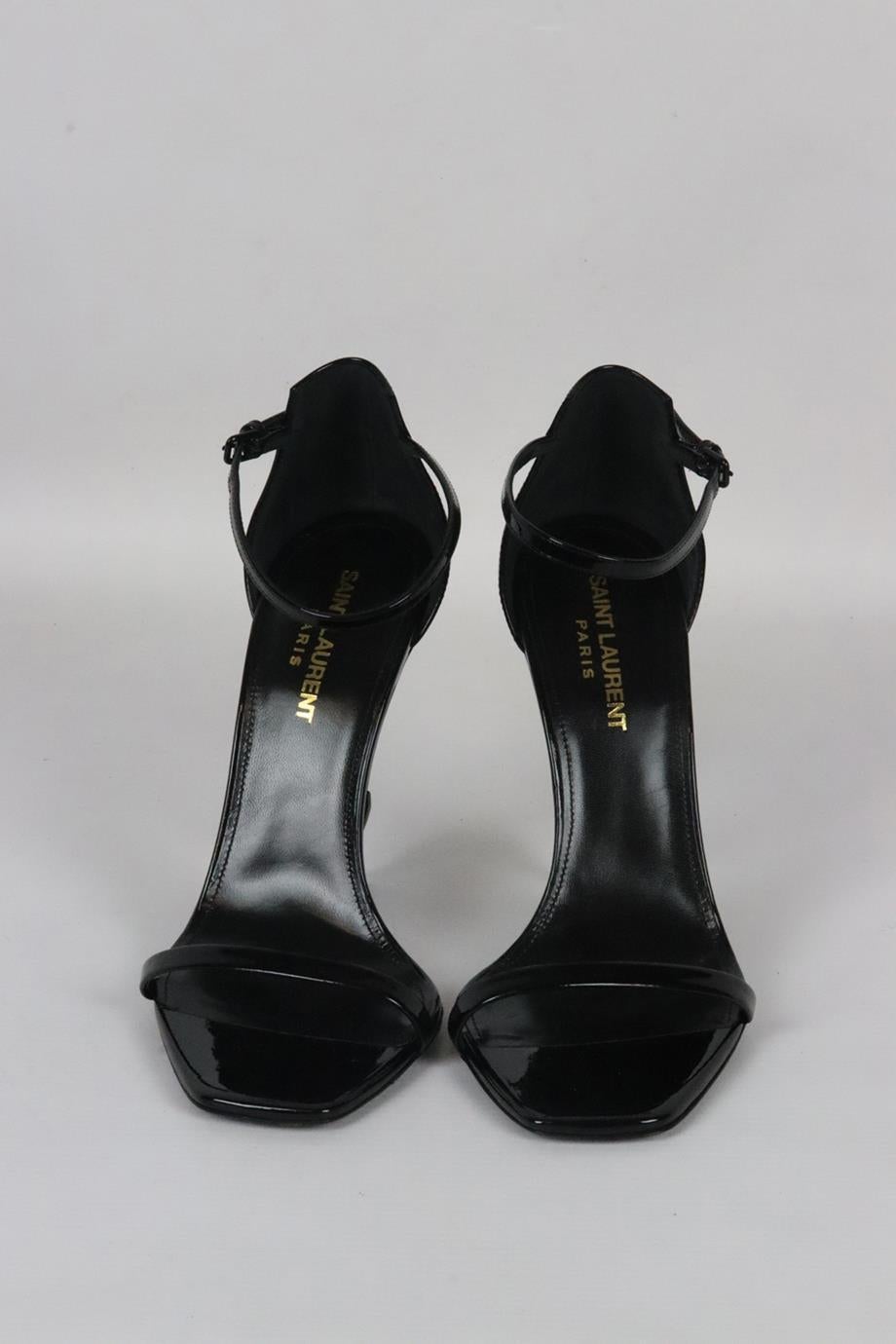 Saint Laurent Opyum Patent Leather Sandals Eu 38 Uk 5 Us 8 In Excellent Condition In London, GB