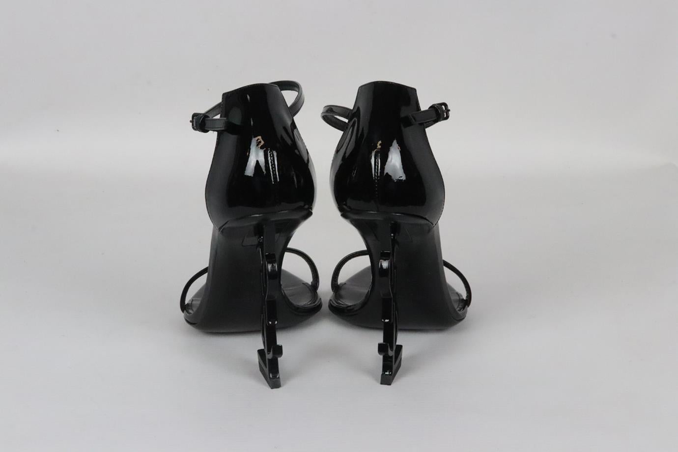 Women's Saint Laurent Opyum Patent Leather Sandals Eu 38 Uk 5 Us 8