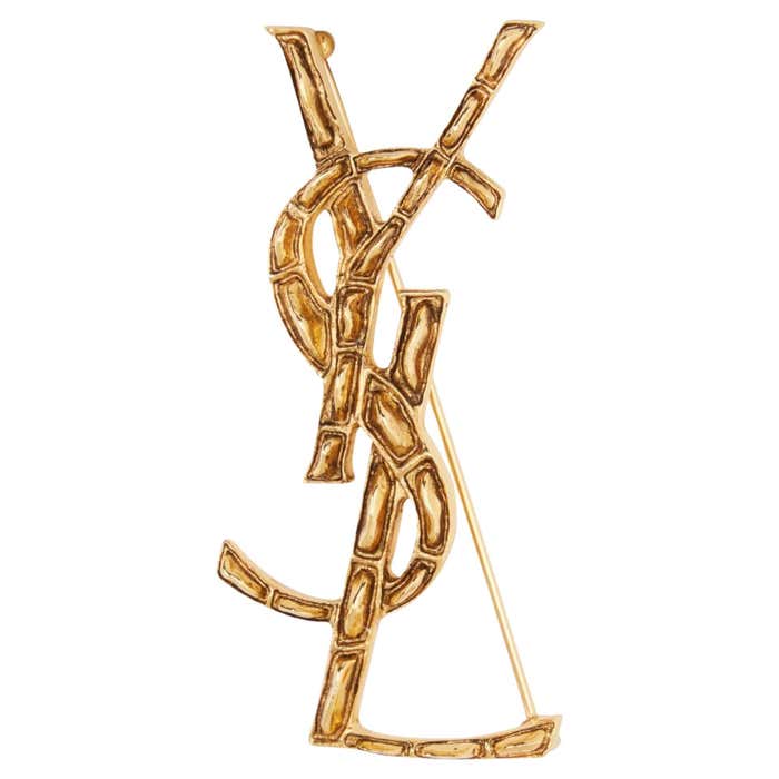 Saint Laurent Opyum YSL Crocodile Metal Brooch at 1stDibs | opyum heart
