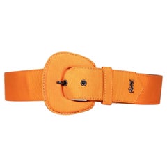 Cintura in grosgrain arancione Saint Laurent
