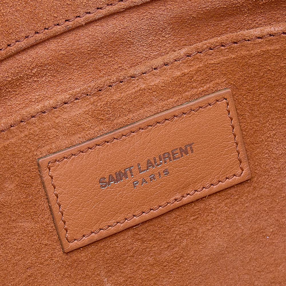 Saint Laurent Orange Leather Y-Ligne Clutch 3