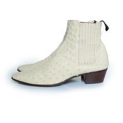 Saint Laurent, Ostrich leather Wyatt boots