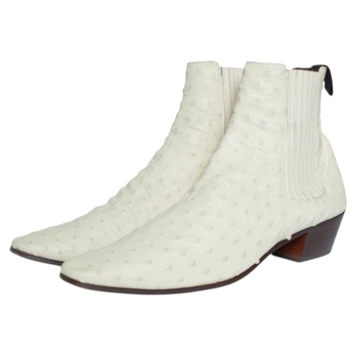 Saint Laurent, Ostrich leather Wyatt boots For Sale
