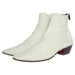 Saint Laurent, Ostrich leather Wyatt boots