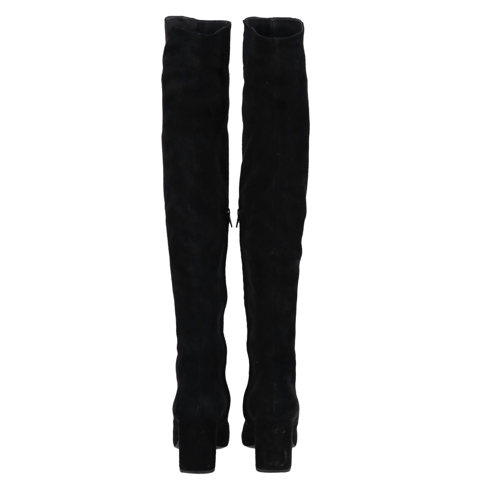 Saint Laurent Over-The-Knee Suede Boots In Good Condition In London, GB