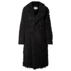 Saint Laurent Oversized Double-Breasted Faux-Shearling Coat