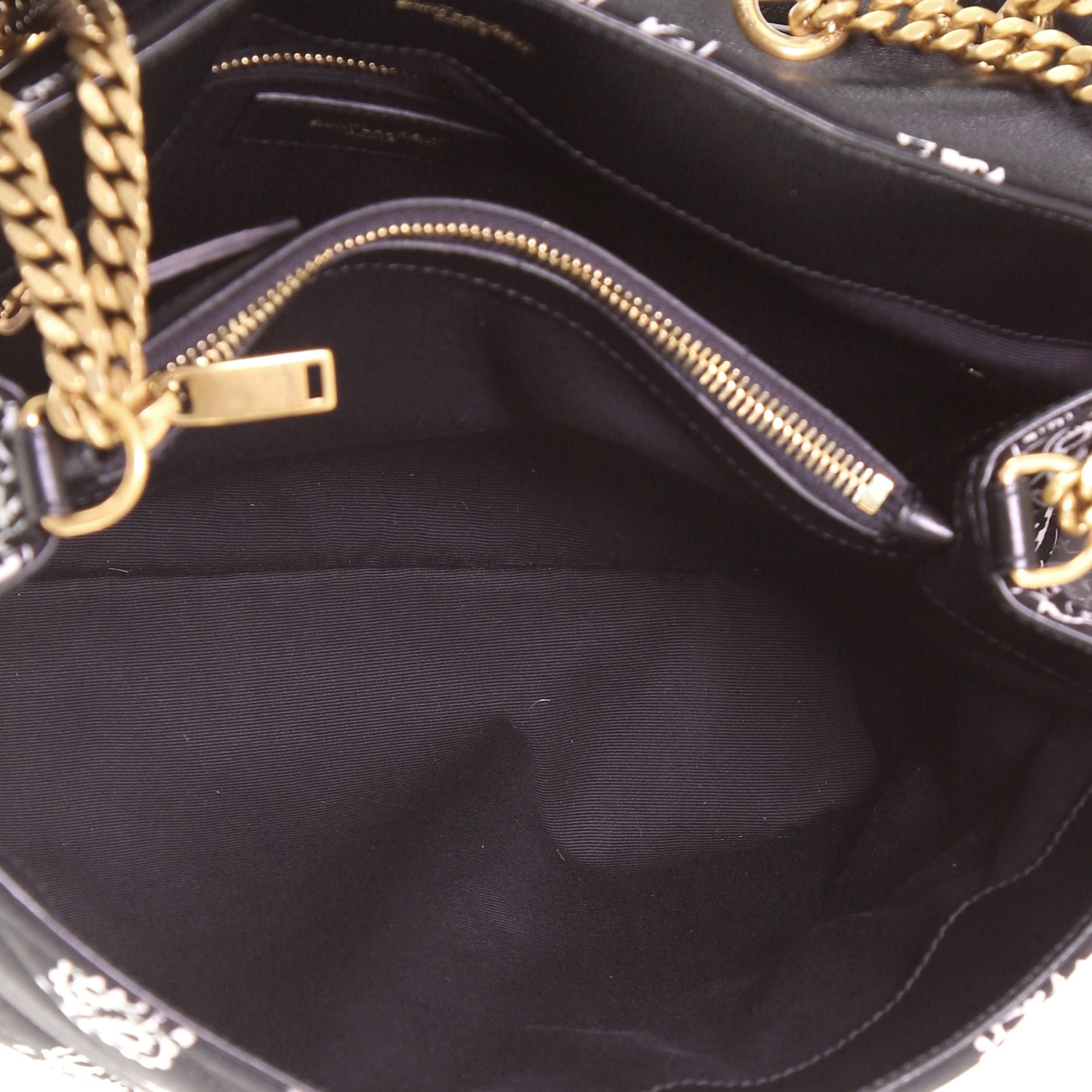Saint Laurent Saint Laurent Paisley LouLou Umhängetasche aus bedrucktem Stoff mit Raffia Medium 1