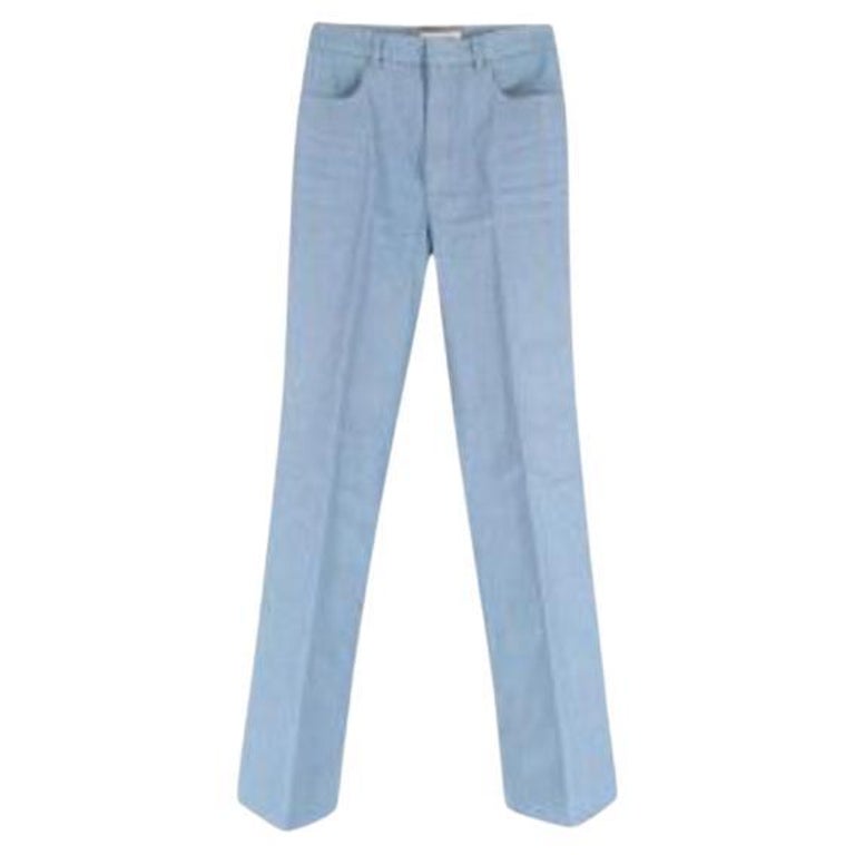 Saint Laurent Men's Silk Trousers Blue