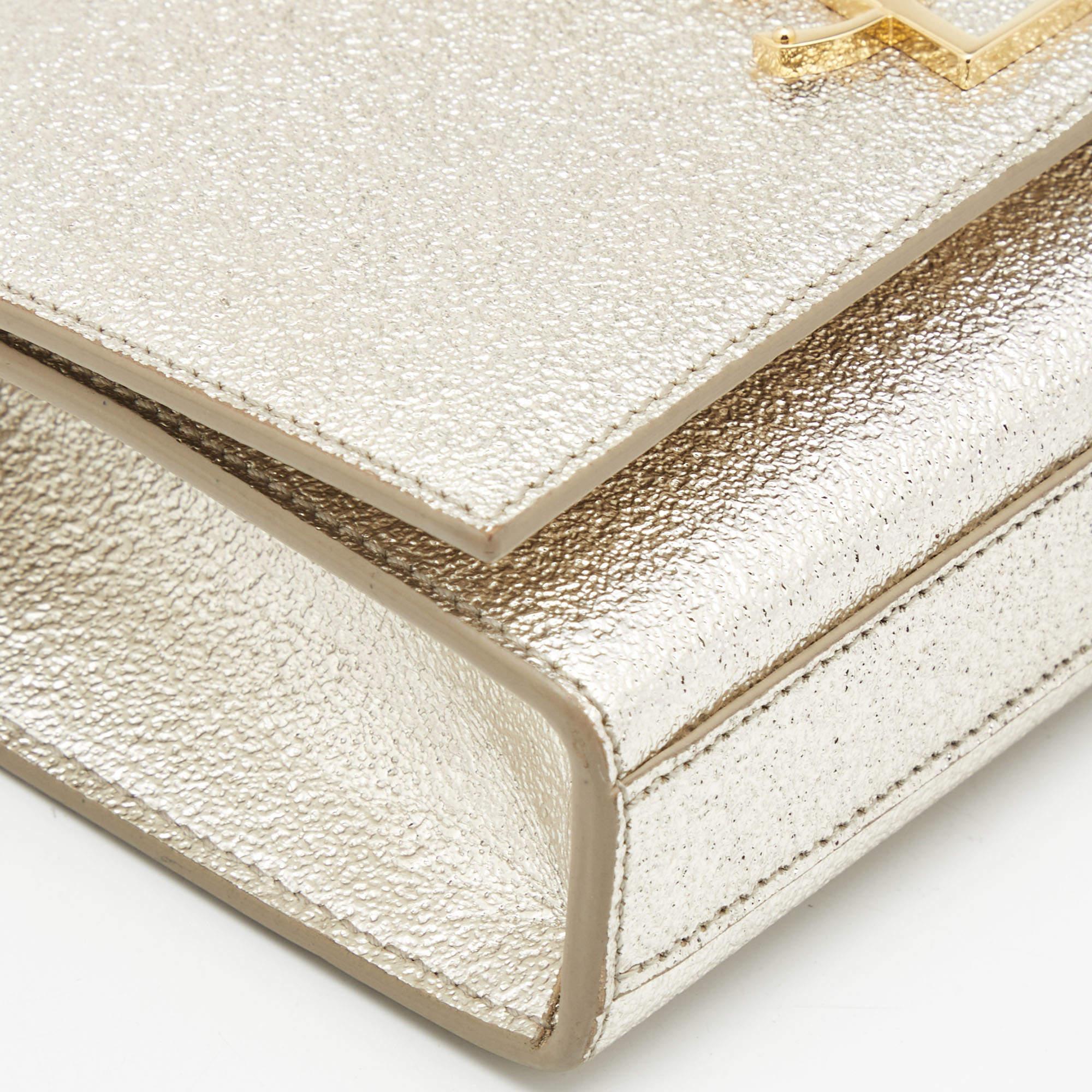 Saint Laurent Pale Gold Leather Small Monogram Kate Shoulder Bag 3