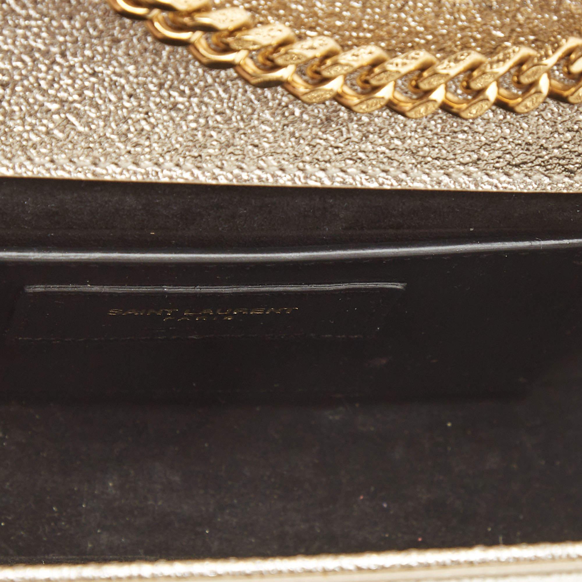 Saint Laurent Pale Gold Leather Small Monogram Kate Shoulder Bag 5
