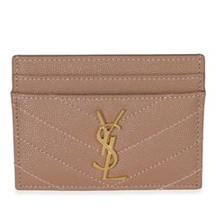 Saint Laurent Blassrosa Grain De Poudre Matelasse Cassandre Kartenetui