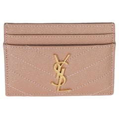 Saint Laurent Blassrosa Grain De Poudre Matelasse Cassandre Kartenetui