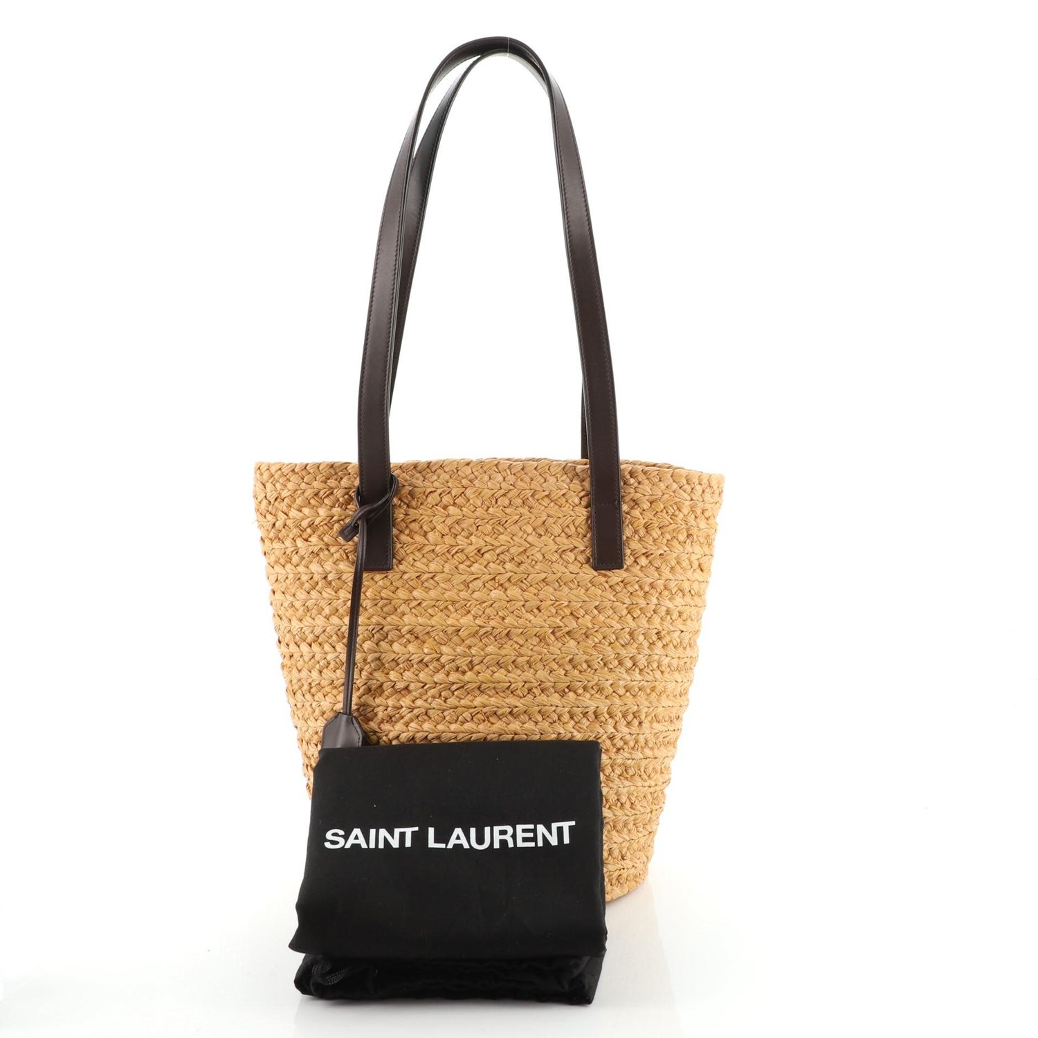 Saint Laurent Panier Basket Shopper Raffia Small at 1stDibs