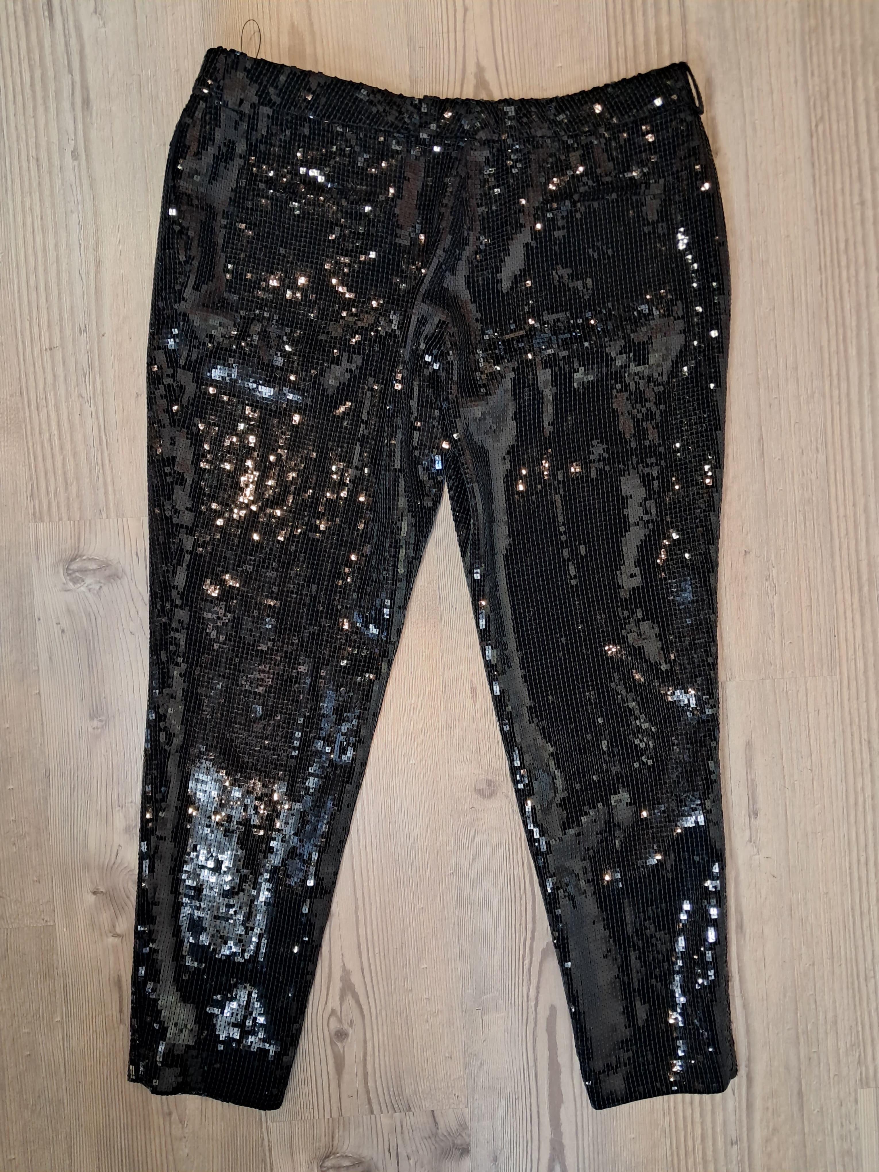 Saint Laurent Hose aus Pailletten. (Schwarz) im Angebot