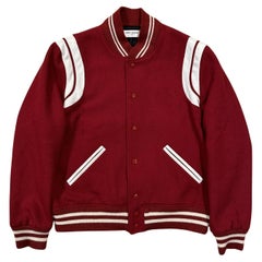 Saint Laurent Paris 2018 Red Varsity Teddy Jacket