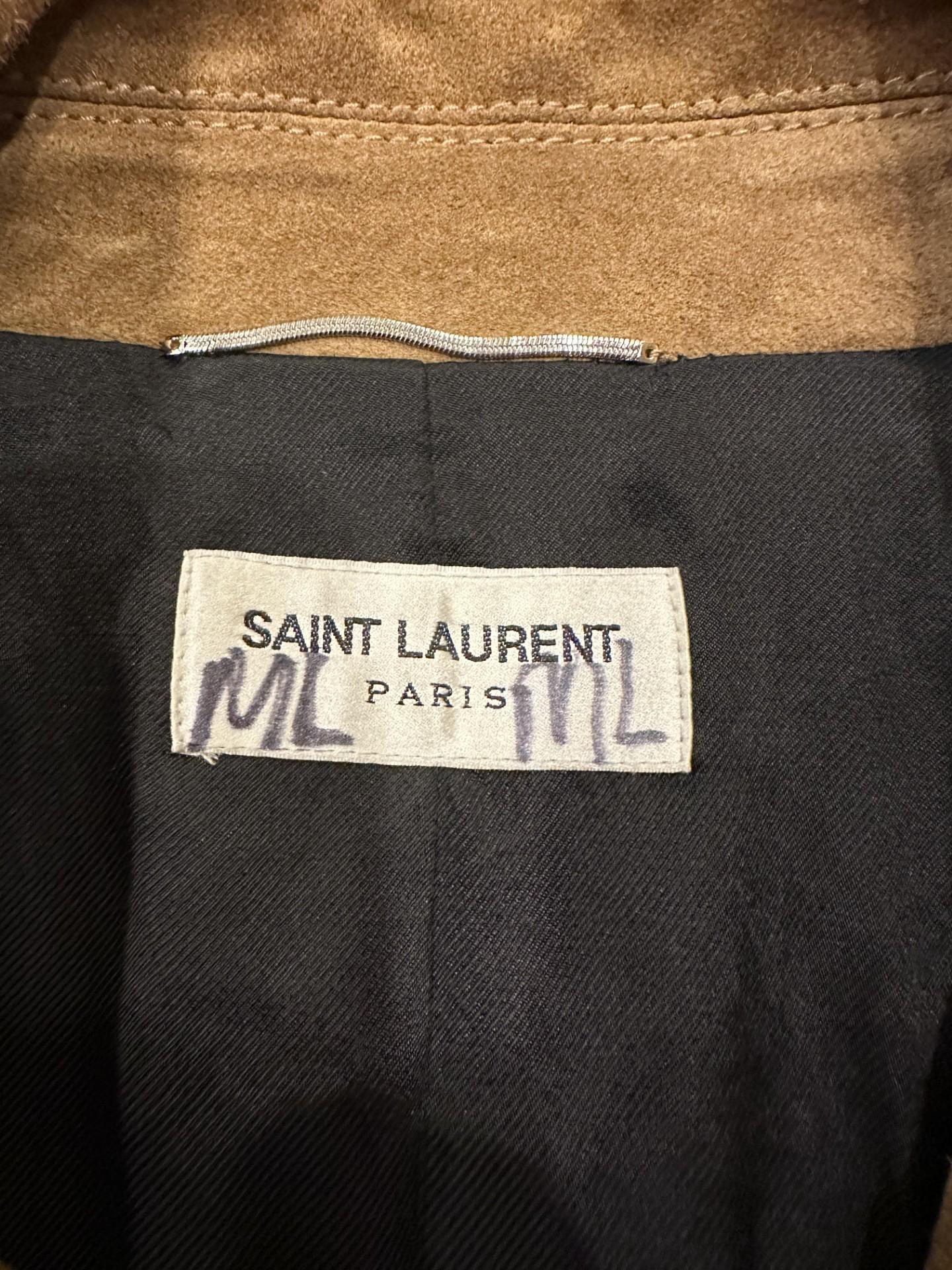 Saint Laurent Paris 2019 Brown Suede Leather Jacket In Excellent Condition For Sale In Bear, DE