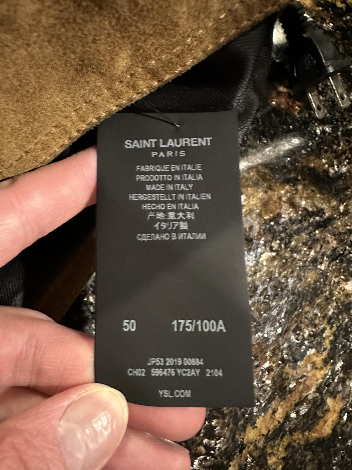 Saint Laurent Paris 2019 Brown Suede Leather Jacket For Sale 2