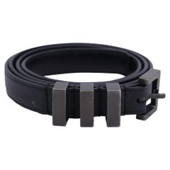 Cintura Saint Laurent Paris 3 Passant in pelle nera