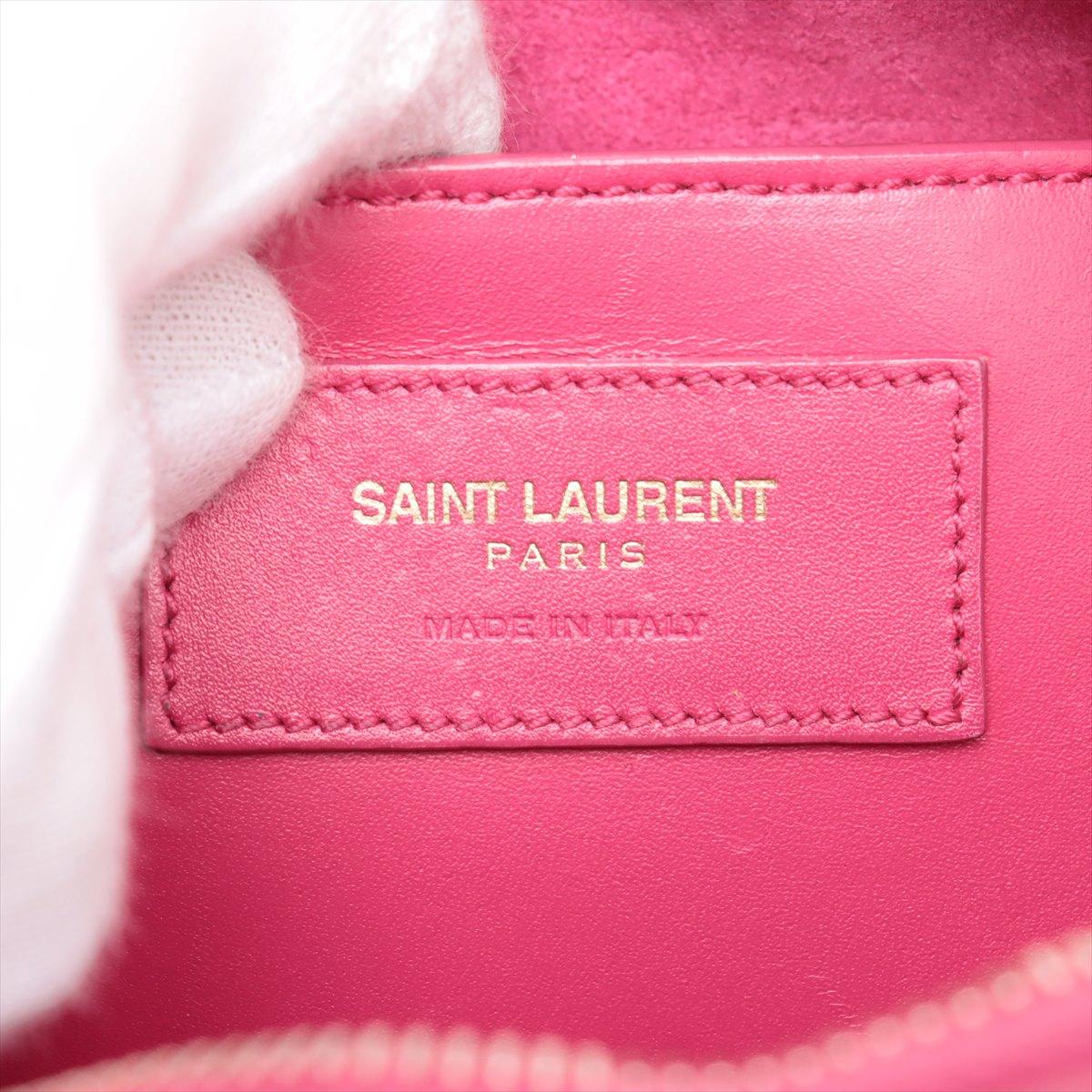 Saint Laurent Paris - Sac à main rose bigarré en cuir souple pour bébé 6