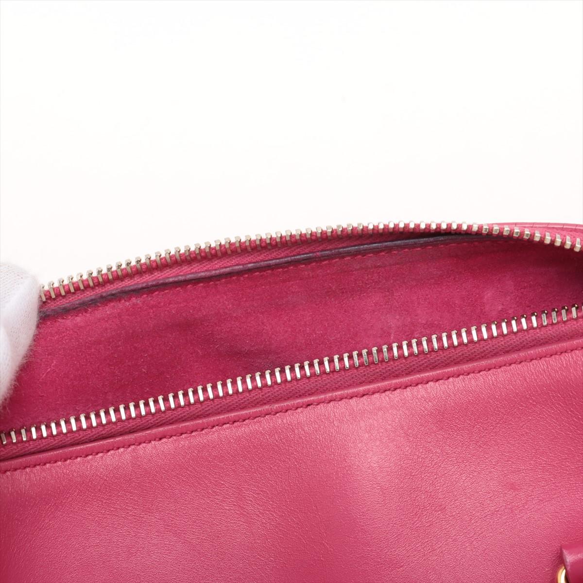 Saint Laurent Paris - Sac à main rose bigarré en cuir souple pour bébé 11