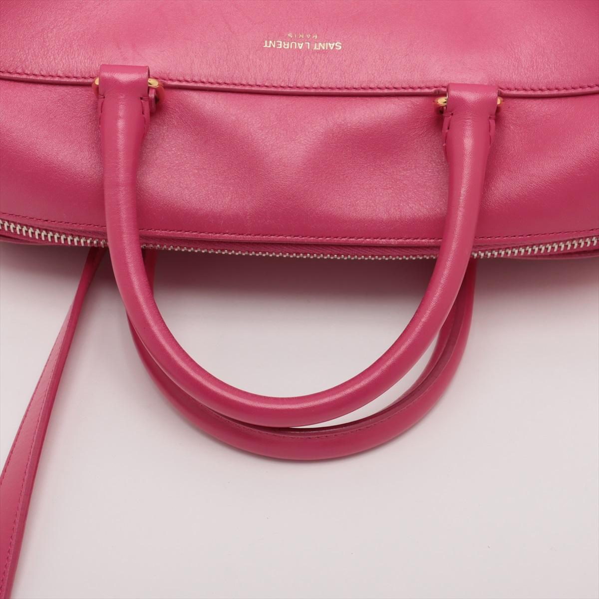 Saint Laurent Paris - Sac à main rose bigarré en cuir souple pour bébé 1