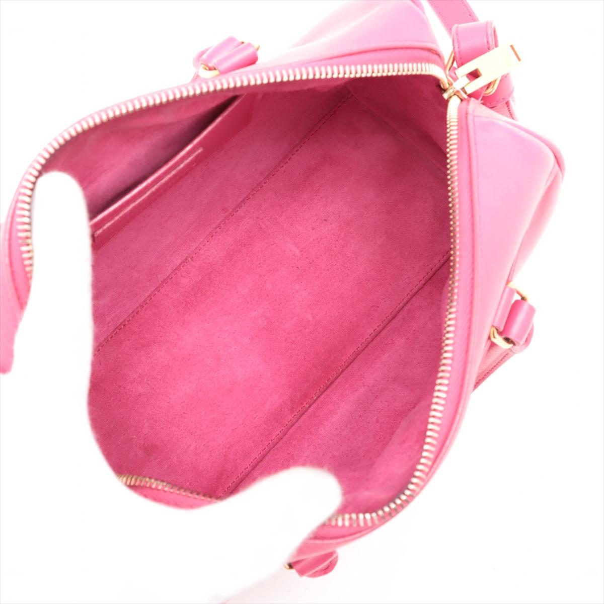 Saint Laurent Paris - Sac à main rose bigarré en cuir souple pour bébé 4