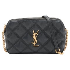 Saint Laurent Paris Becky Leather Chain Shoulder Bag Black