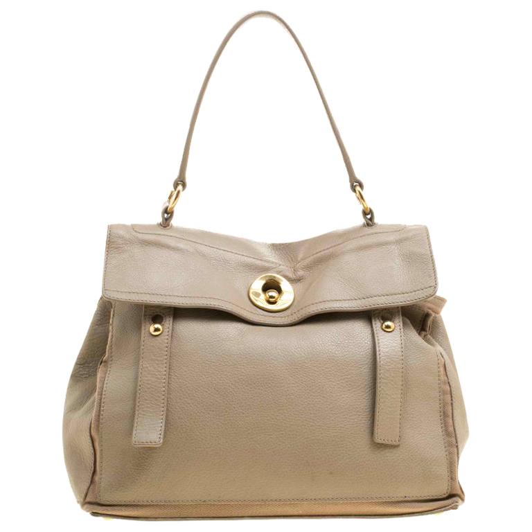 Saint Laurent Paris Beige Leather Medium Muse Two Satchel