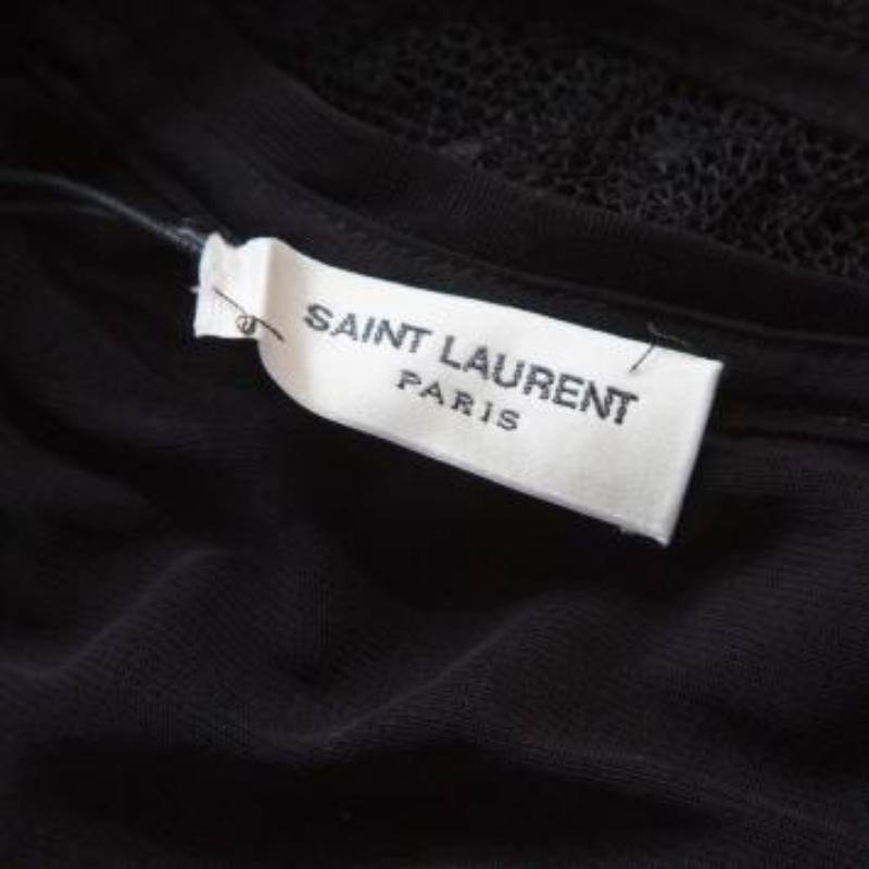 Saint Laurent Paris - Top a maniche lunghe in rete impreziosito da perline XS in vendita 4