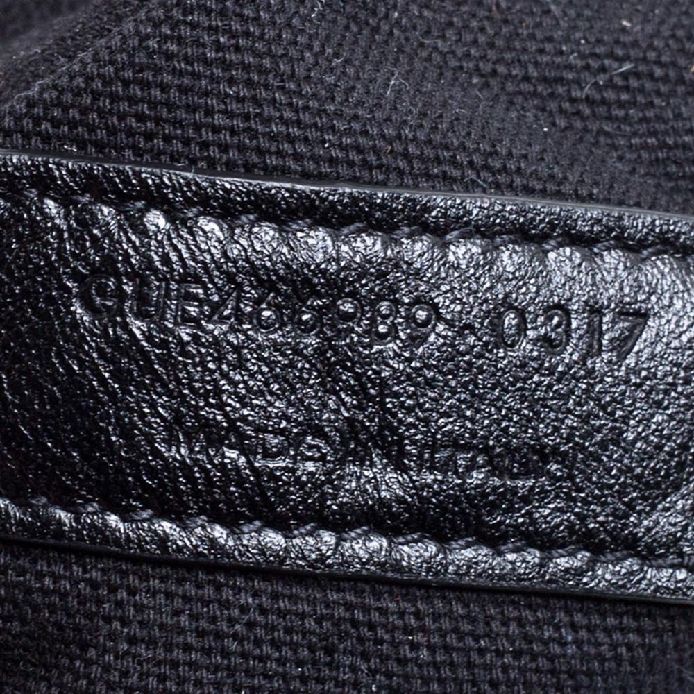 Saint Laurent Paris Black Croc Embossed Leather Bag 2
