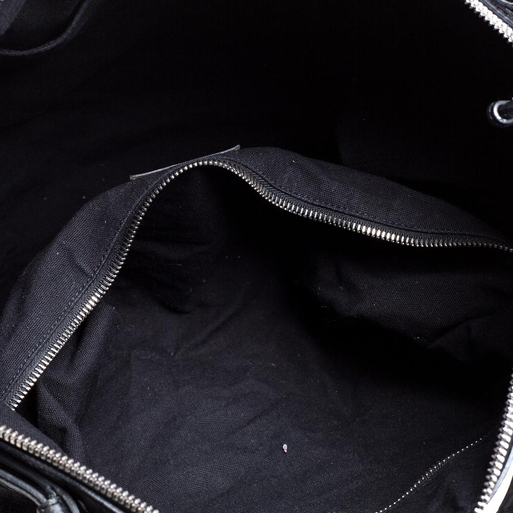 Saint Laurent Paris Black Croc Embossed Leather Bag 3