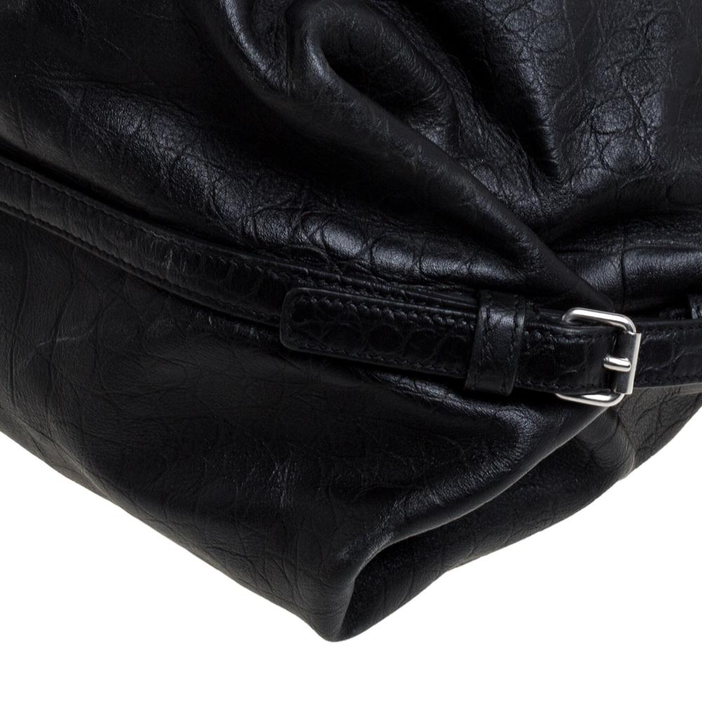 Saint Laurent Paris Black Croc Embossed Leather Bag 5