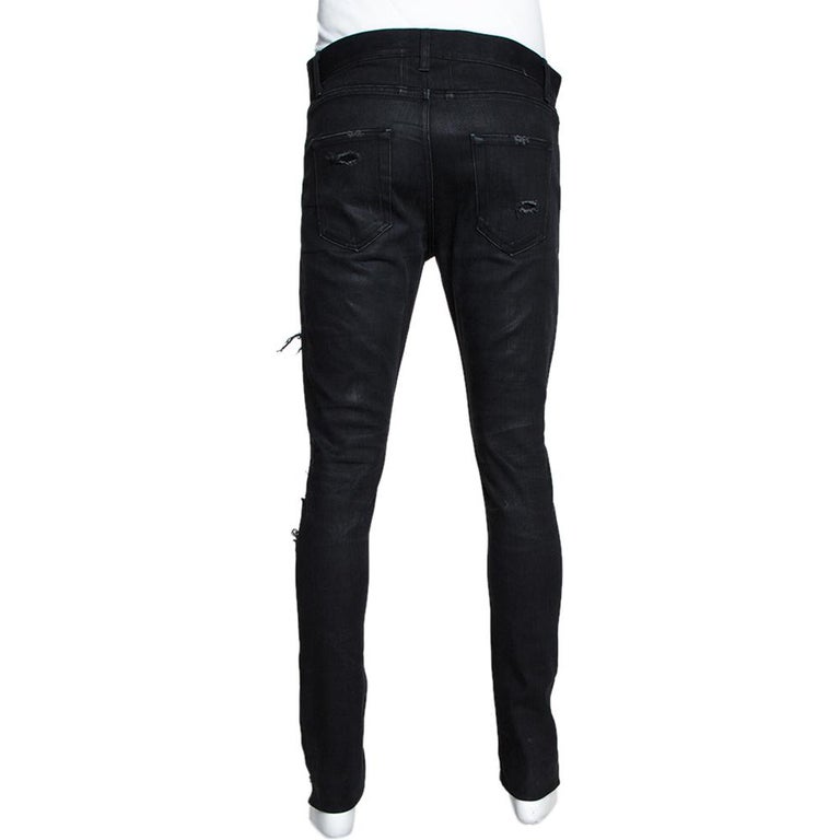Saint Laurent Paris Black Denim Distressed D02 Skinny Jeans M For Sale at  1stDibs | saint laurent d02, saint laurent paris d02, saint laurent ripped  jeans