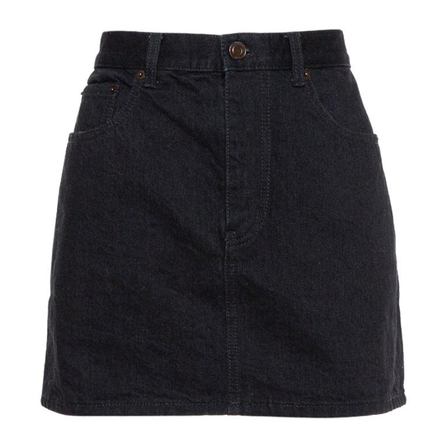 Saint Laurent Paris Black Denim Mini Skirt M For Sale at 1stDibs | saint  laurent denim skirt