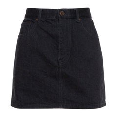 Saint Laurent Paris Black Denim Mini Skirt M