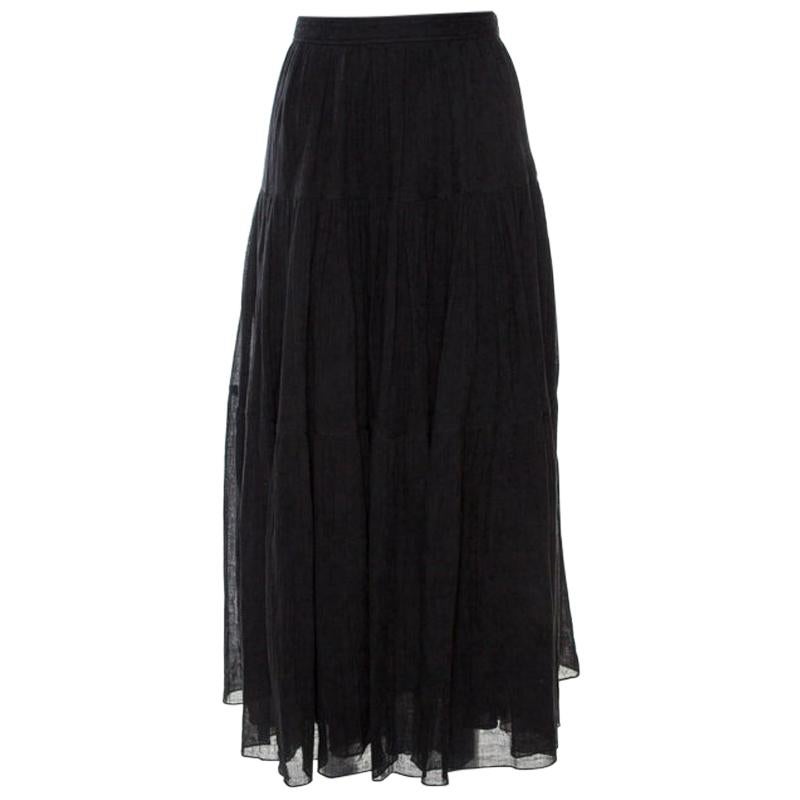Saint Laurent Belted Cotton And Ramie Blend Gabardine Mini Skirt FR 36 ...