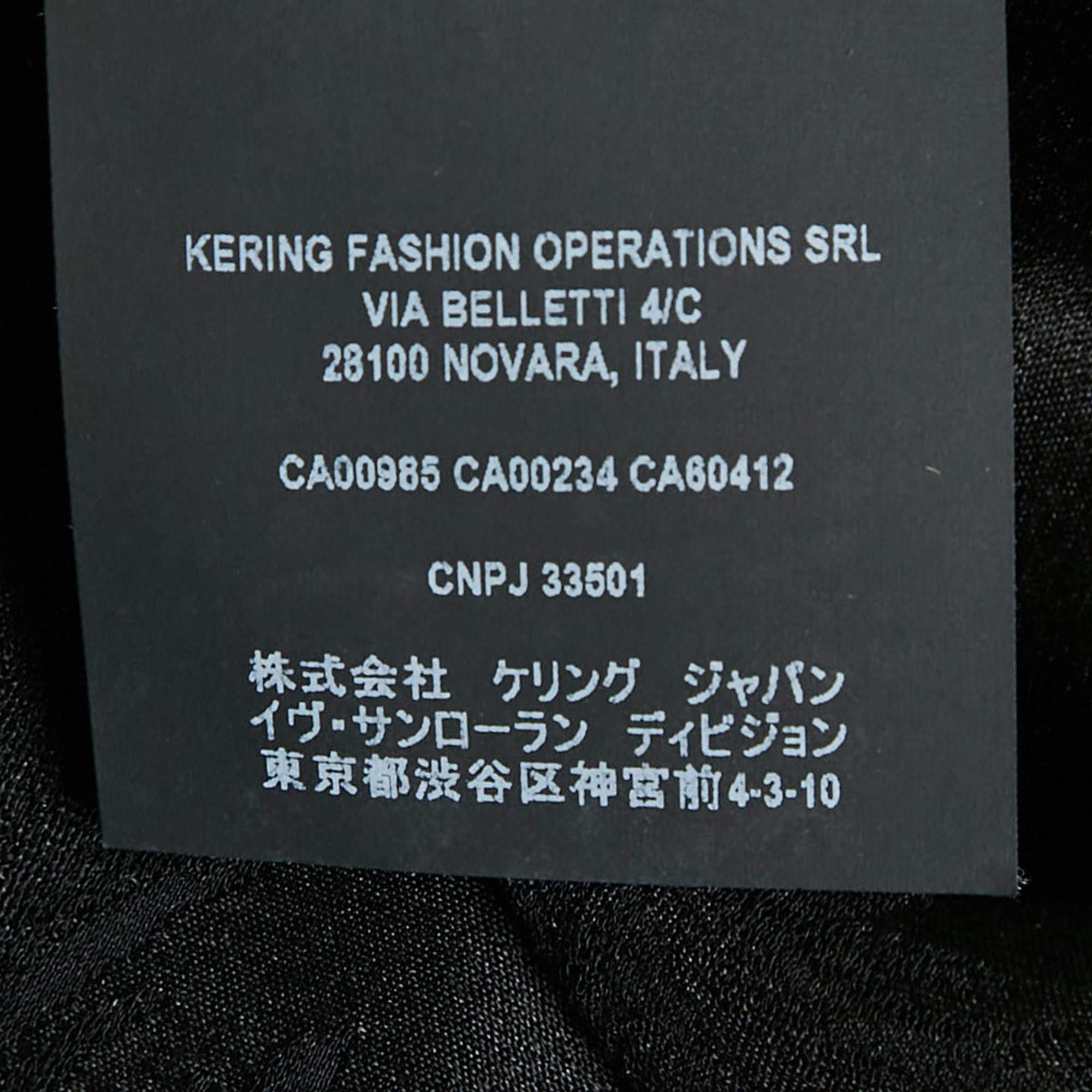 Saint Laurent Paris - Camicia con bottoni in seta jacquard nera M. in vendita 2