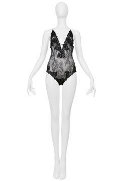 Saint Laurent Paris Black Lace Bodysuit 2021