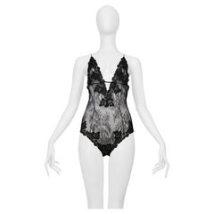 Saint Laurent Paris Black Lace Bodysuit 2021