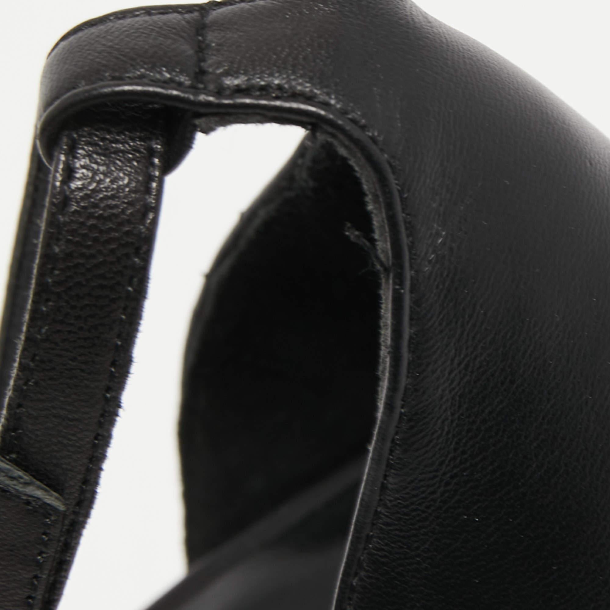 Saint Laurent Paris Black Leather Amber Ankle Strap Sandals Size 39 3