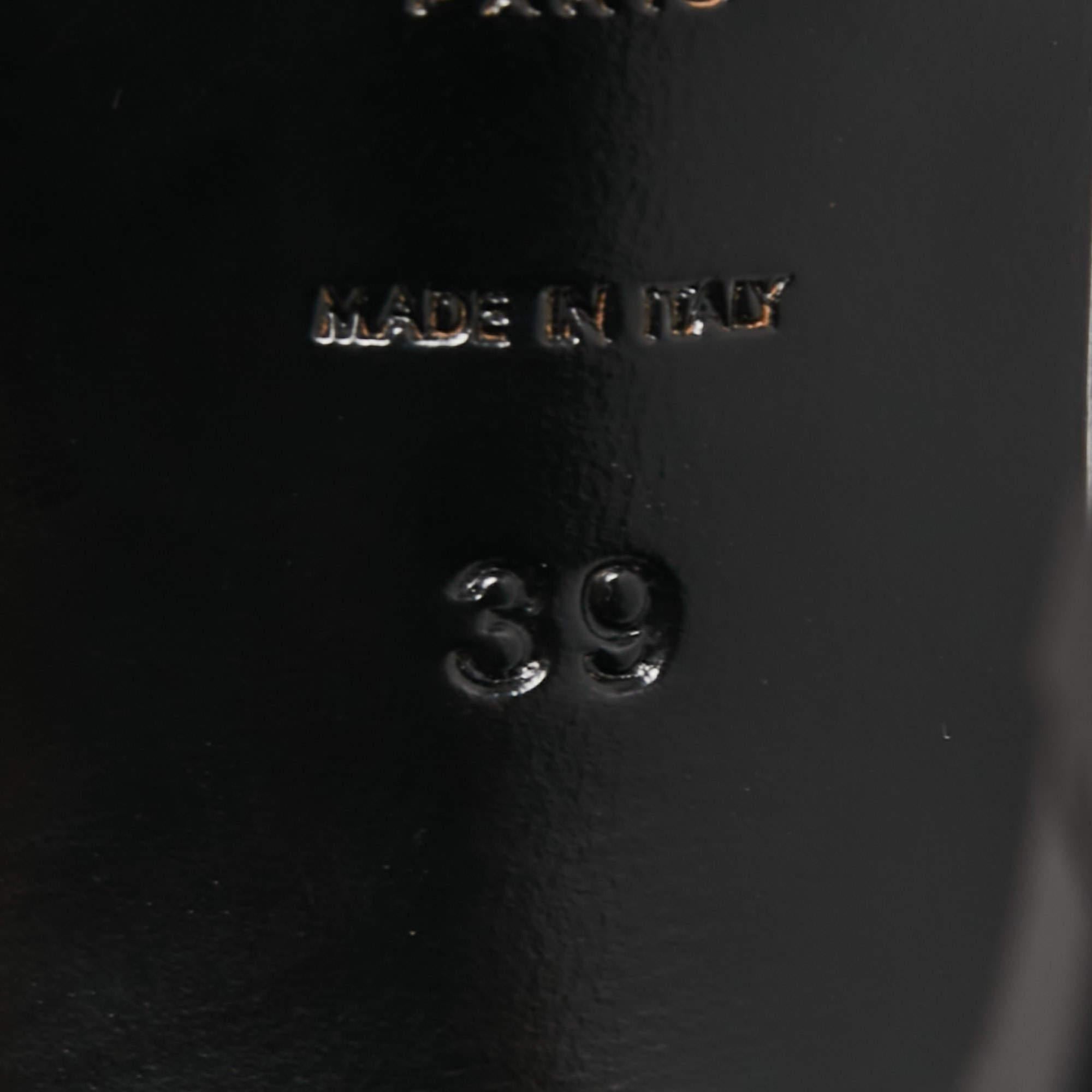 Saint Laurent Paris Black Leather Amber Ankle Strap Sandals Size 39 5