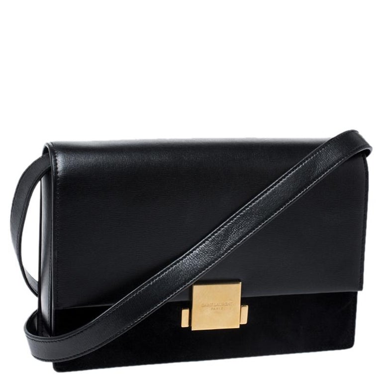 Saint Laurent Paris Black Leather and Suede Medium Bellechasse Shoulder Bag  For Sale at 1stDibs | saint laurent bellechasse, saint laurent paris bag
