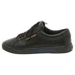 Saint Laurent Paris Black Leather Andy Low Top Sneakers Size 37