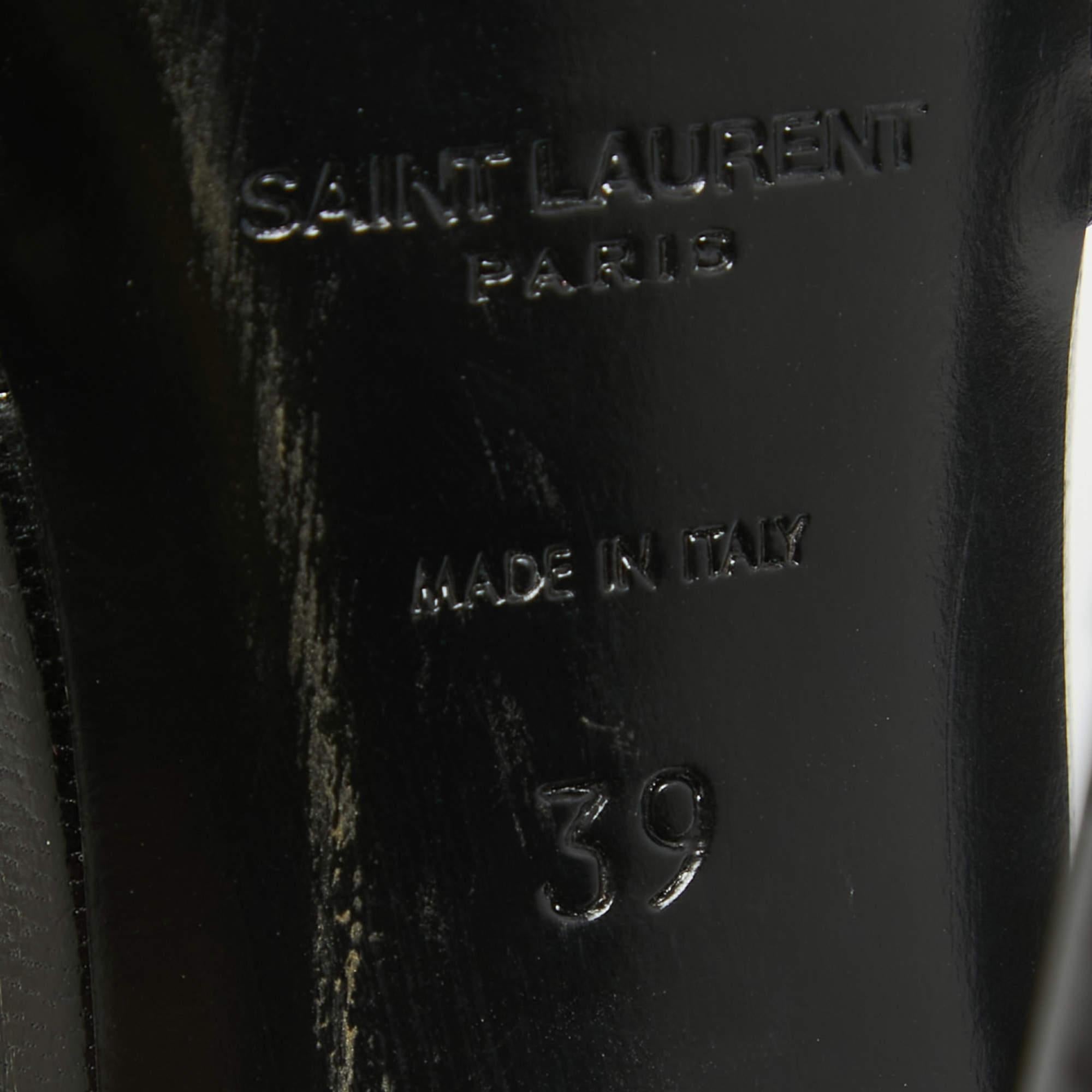 Saint Laurent Paris Black Leather Cassandra Ankle Strap Sandals Size 39 2