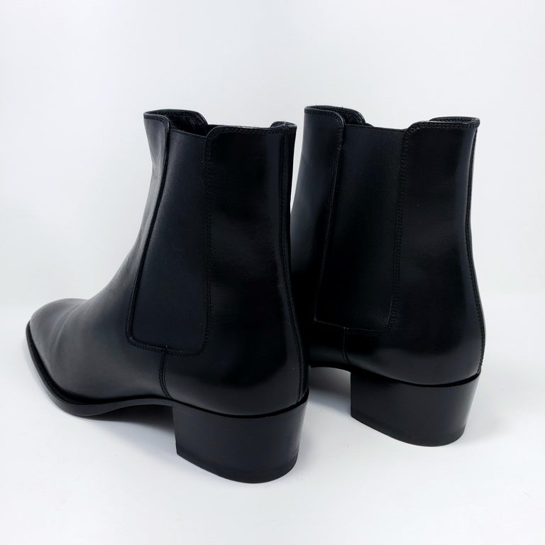 Saint Laurent Paris Black Leather Chelsea Boots, Women's, EU Size 38 ...
