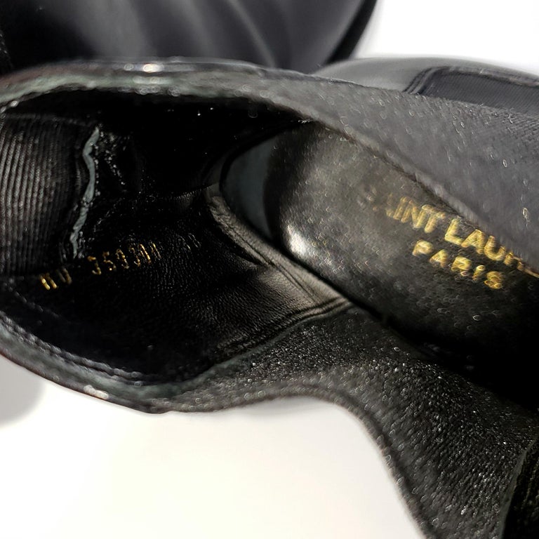 Saint Laurent Paris Black Leather Chelsea Boots, Women's, EU Size 38 ...