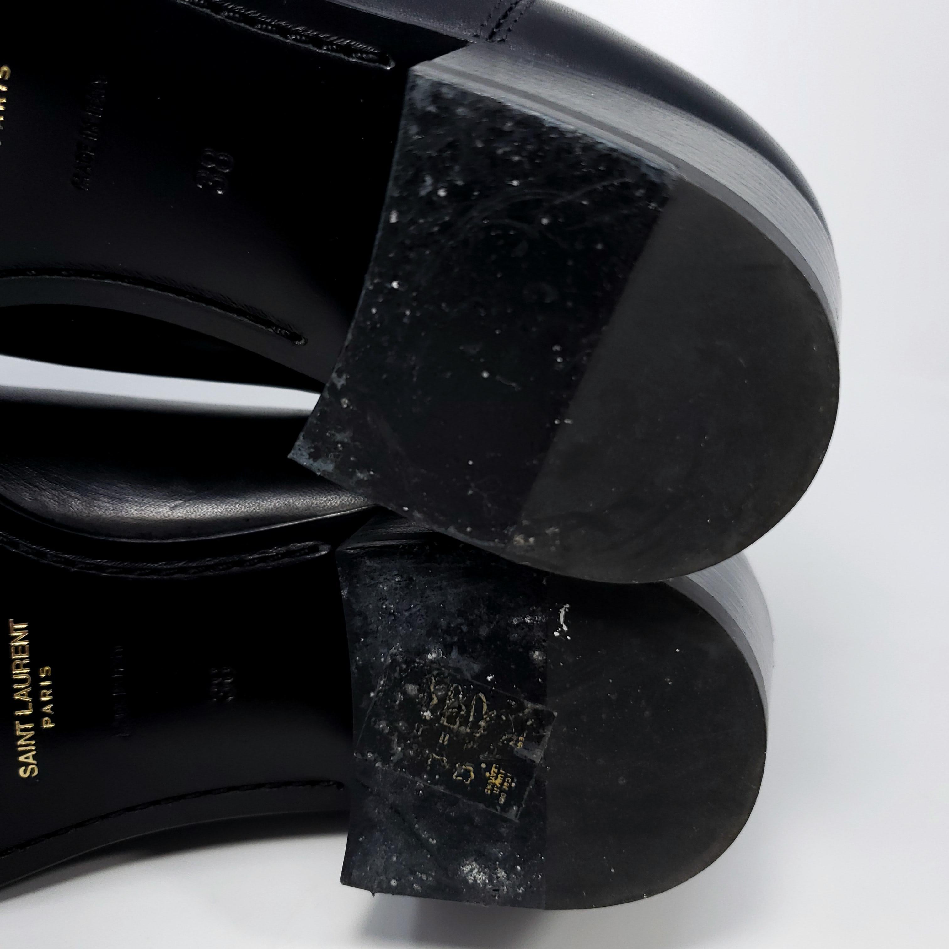 Saint Laurent Paris Black Leather Chelsea Boots, Women's, EU Size 38 For Sale 1