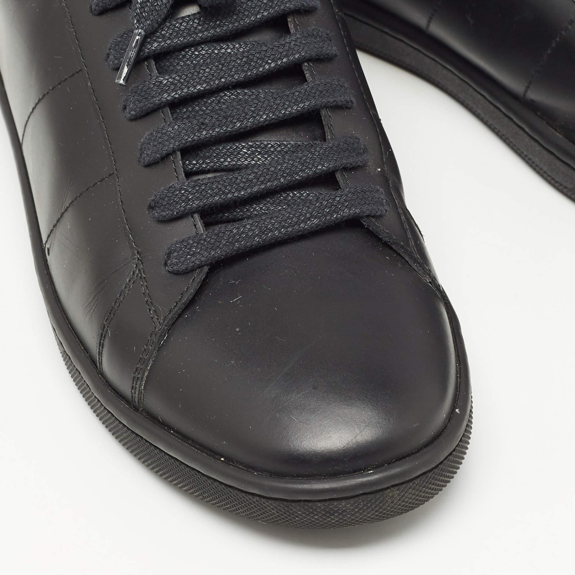Saint Laurent Paris Black Leather Court Classic Lips Low Top Sneakers Size 40.5 3