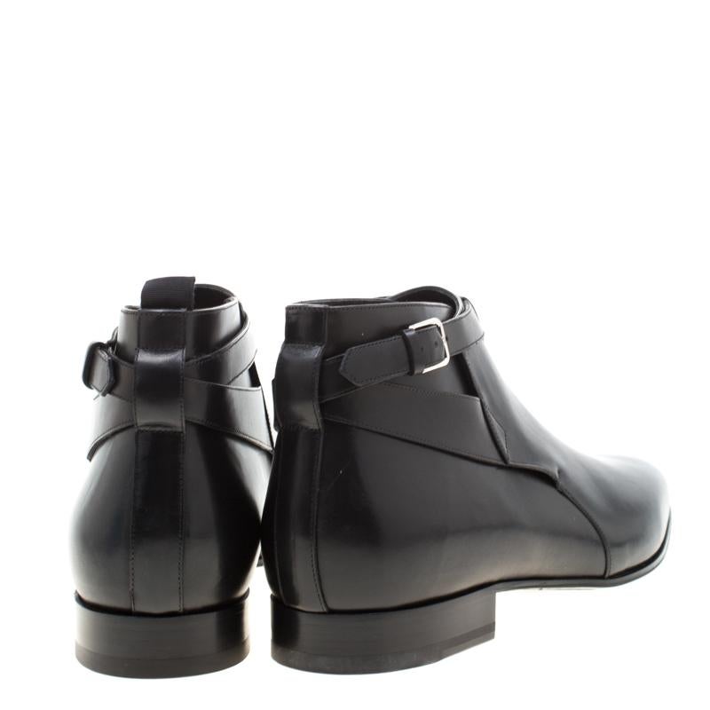 Saint Laurent Paris Black Leather Jodhpur Chelsea Boots Size 43.5 1